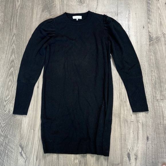 Wayf NWOT Lola Puff Sleeve Black Sweater Dress Size Medium - Picture 2 of 10